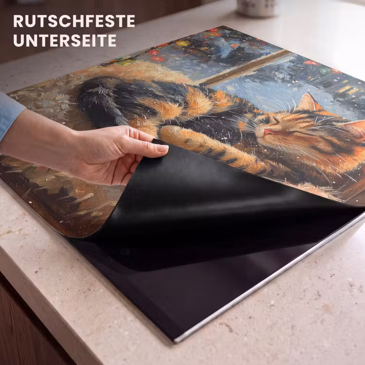 Herdabdeckplatte - Katze - Weihnachten - Winter - Tier — 9