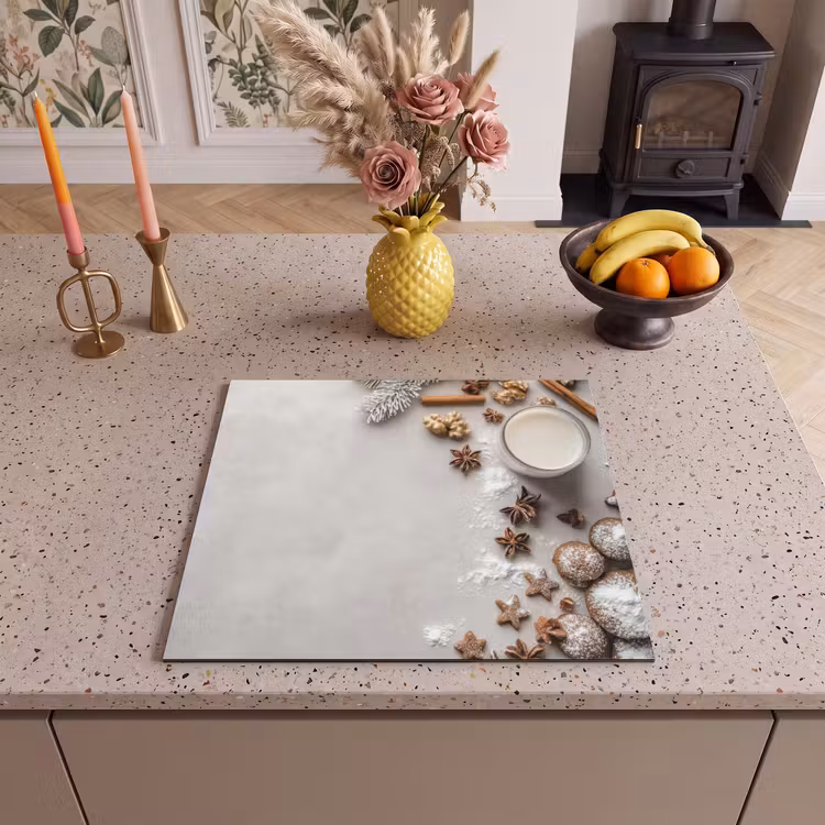 Herdabdeckplatte - Kräuter - Winter - Milch - Beton — 2