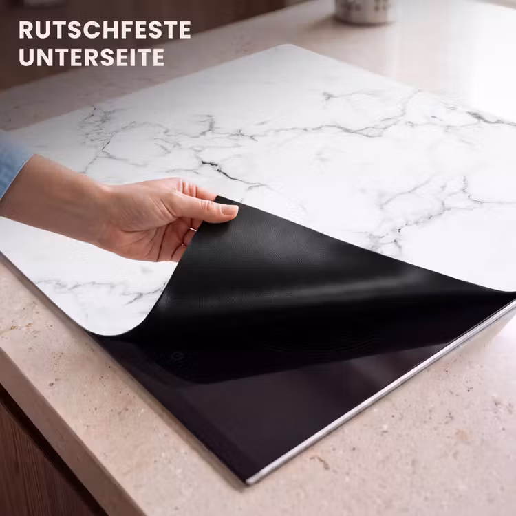 Herdabdeckplatte - Marmor - Weiß - Grau - Luxus - Marmoroptik - Strukturiert — 9