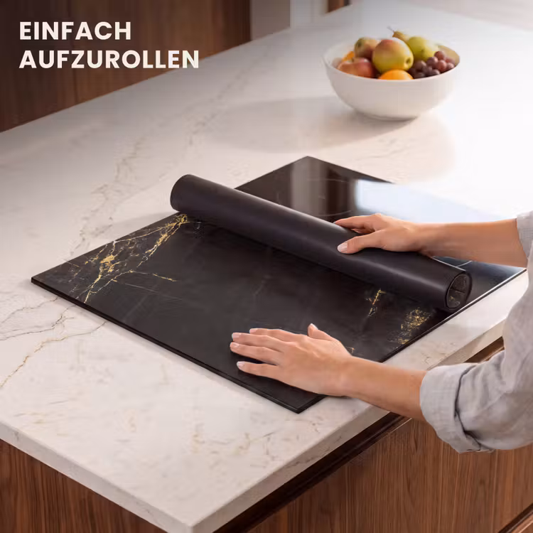 Herdabdeckplatte - Golden Lightning in Ebenholz — 7
