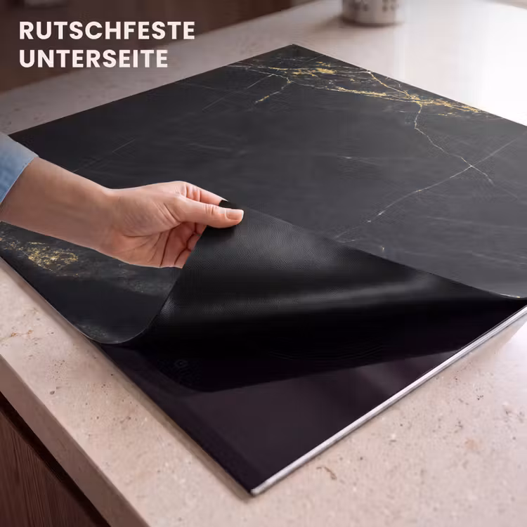 Herdabdeckplatte - Golden Lightning in Ebenholz — 9