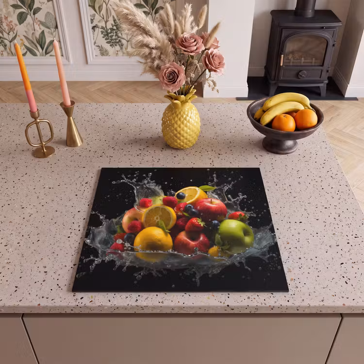 Herdabdeckplatte - Obst - Apfel - Orange - Rote Früchte - Wasser — 2