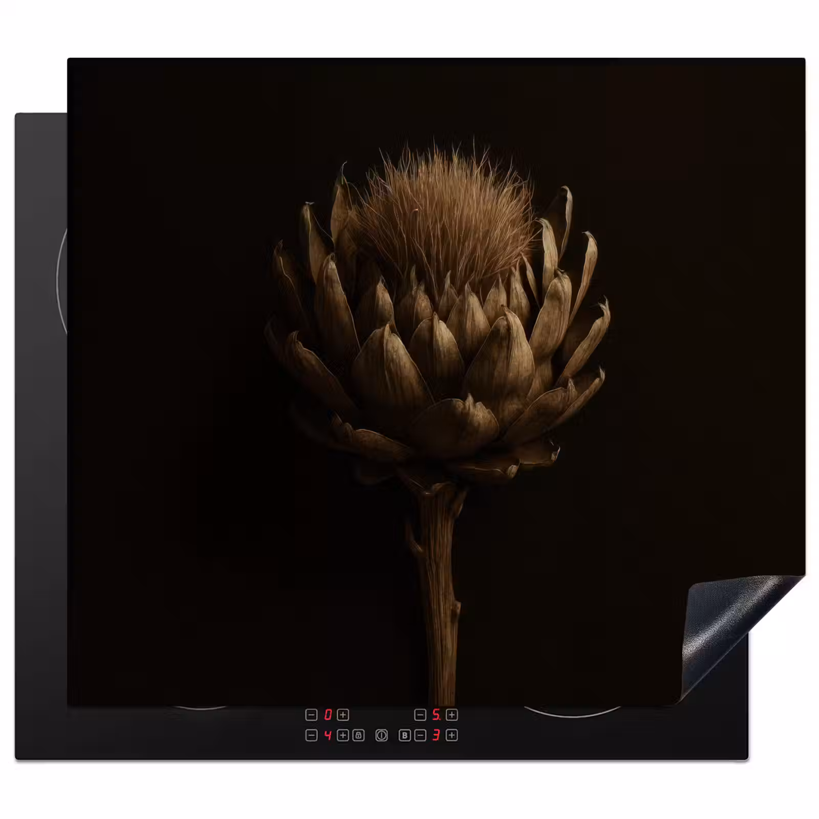Herdabdeckplatte - Dunkelbraun - Blume - Textur - Artischocke — 1