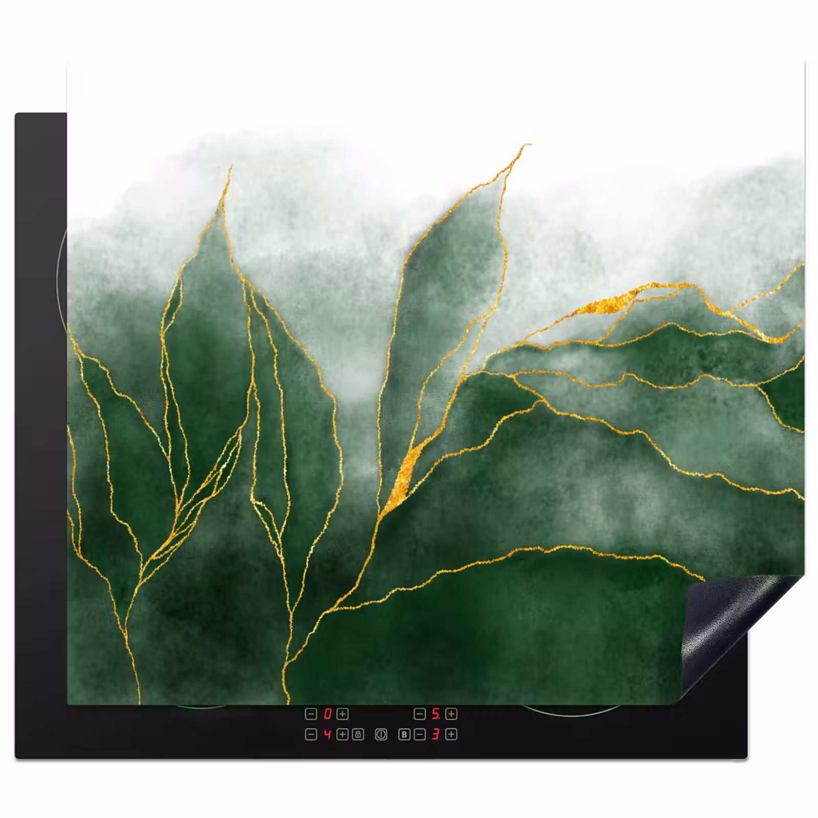 Herdabdeckplatte - Marmor - Grün - Luxus - Gold - Marmoroptik — 1
