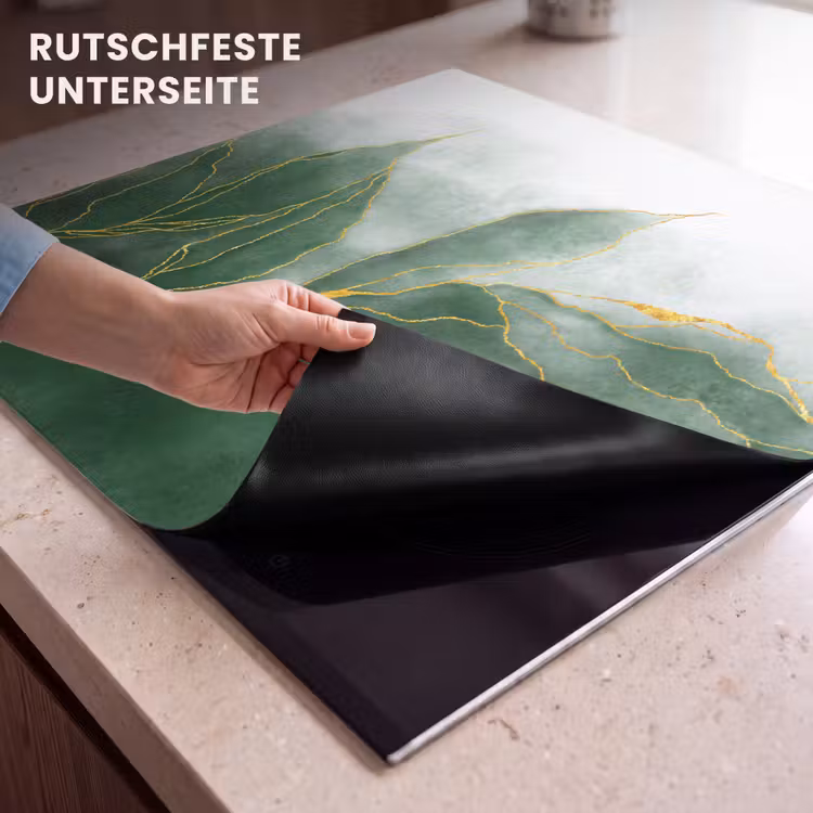 Herdabdeckplatte - Marmor - Grün - Luxus - Gold - Marmoroptik — 9