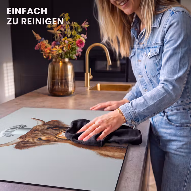 Herdabdeckplatte - Schottischer Highlander - Braun - Hörner - Kochkleidung — 6