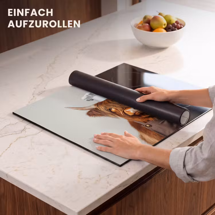 Herdabdeckplatte - Schottischer Highlander - Braun - Hörner - Kochkleidung — 7