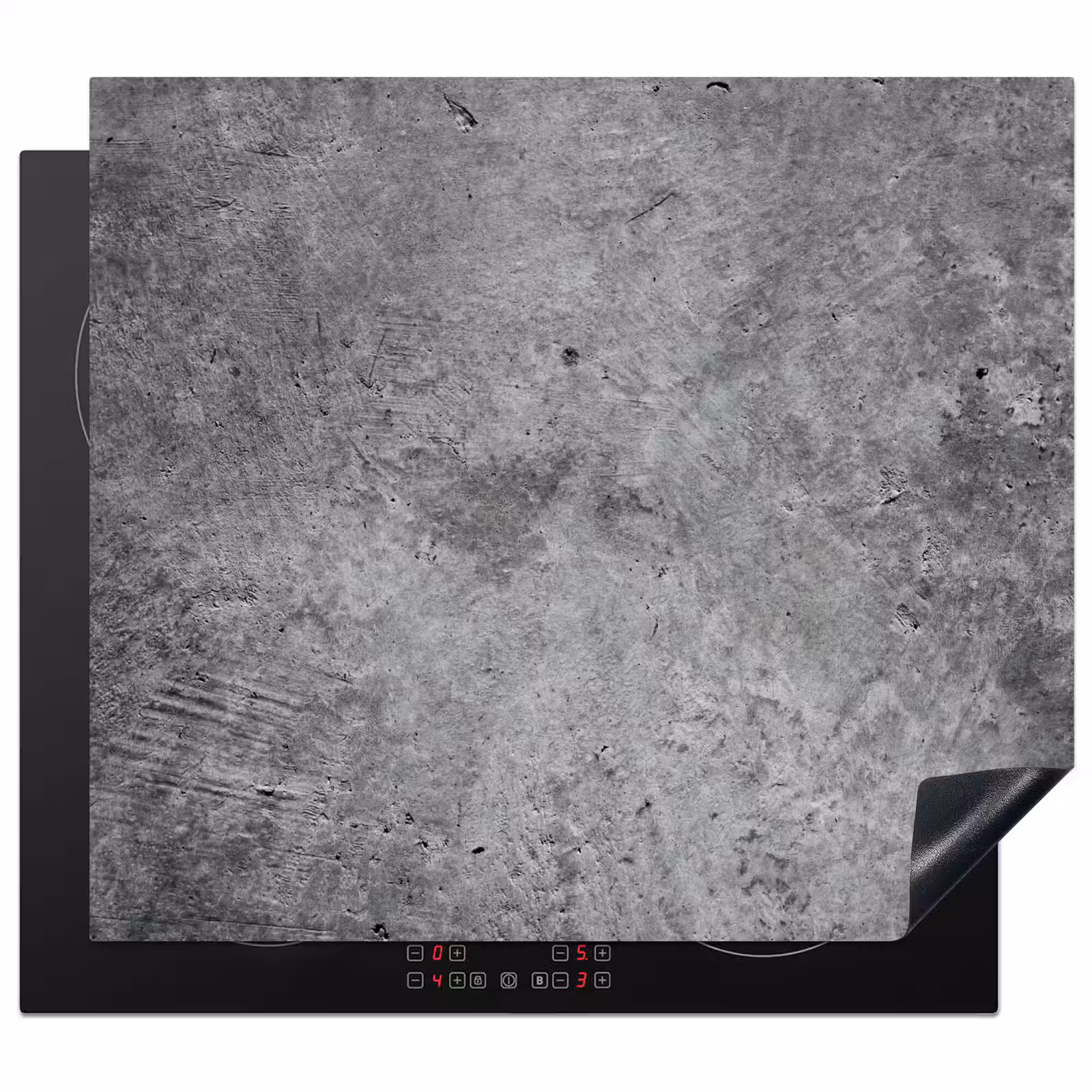 Herdabdeckplatte - Beton - Schiefer - Grau -Betonstruktur — 1
