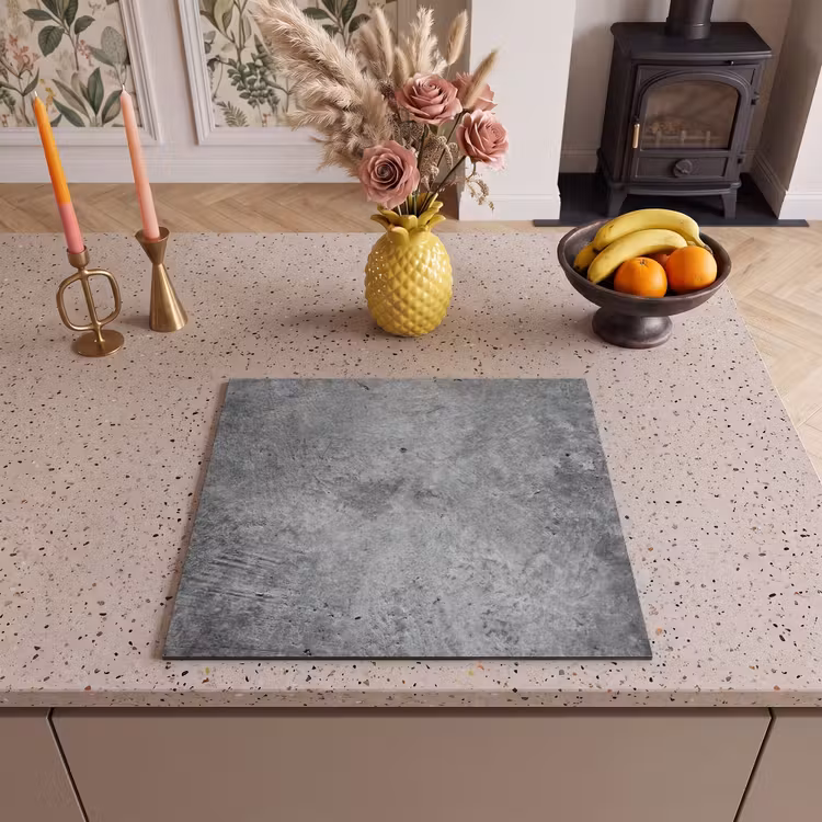 Herdabdeckplatte - Beton - Schiefer - Grau -Betonstruktur — 2