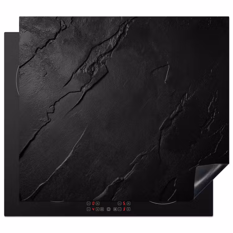 Herdabdeckplatte - Schwarz - Stein - Beton — 1