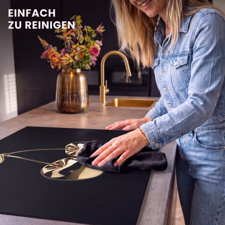 Herdabdeckplatte - Kirsche - Schwarz - Gold - Chrom — 6