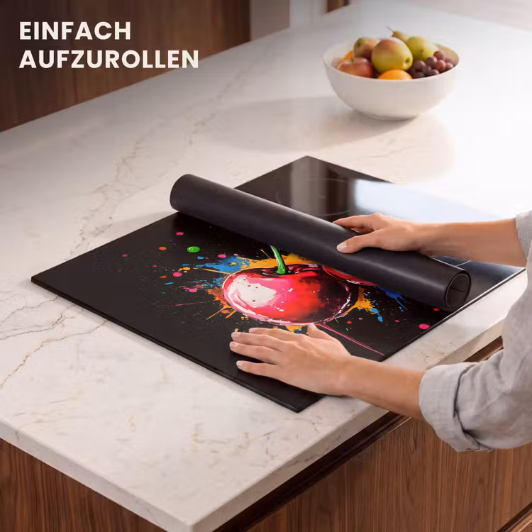 Herdabdeckplatte - Kirschen - Obst - Graffiti - Farbe - Abstrakt - Modern - Farbenfroh — 7