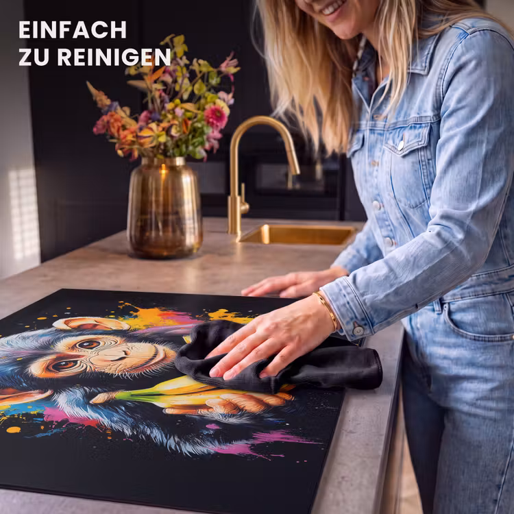 Herdabdeckplatte - Affe - Graffiti - Farbenfroh - Bananen - Modern — 6