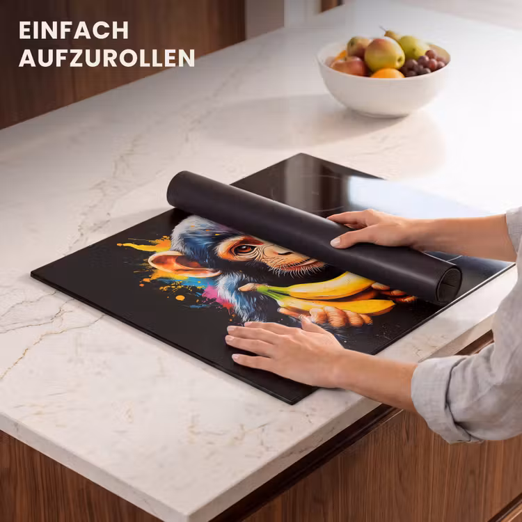 Herdabdeckplatte - Affe - Graffiti - Farbenfroh - Bananen - Modern — 7