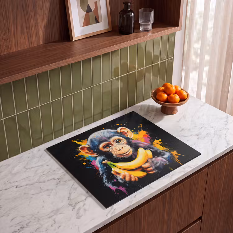 Herdabdeckplatte - Affe - Graffiti - Farbenfroh - Bananen - Modern — 8