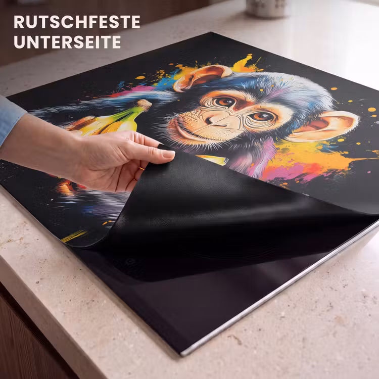 Herdabdeckplatte - Affe - Graffiti - Farbenfroh - Bananen - Modern — 9