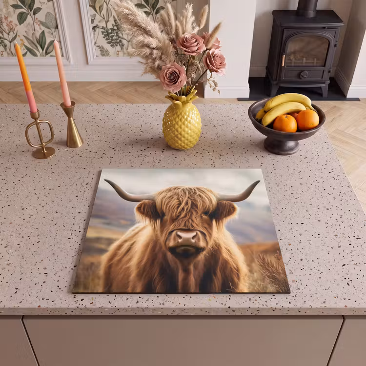 Herdabdeckplatte - Schottische Highlander - Landschaft - Tier — 2