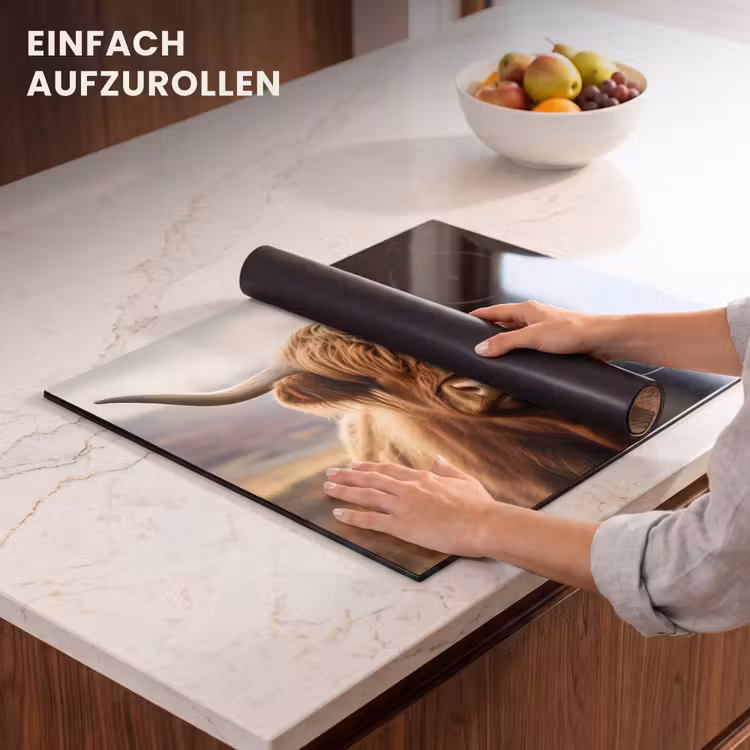 Herdabdeckplatte - Schottische Highlander - Landschaft - Tier — 7