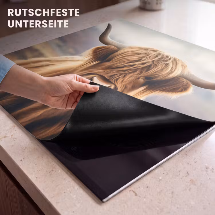Herdabdeckplatte - Schottische Highlander - Landschaft - Tier — 9
