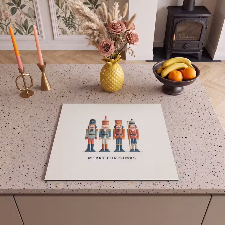 Herdabdeckplatte - Nussknacker - Minimalistisch - Weihnachten - Beige — 2