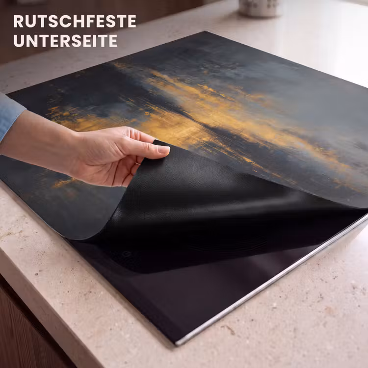 Herdabdeckplatte - Goldene Reflexion auf dem Wasser — 9