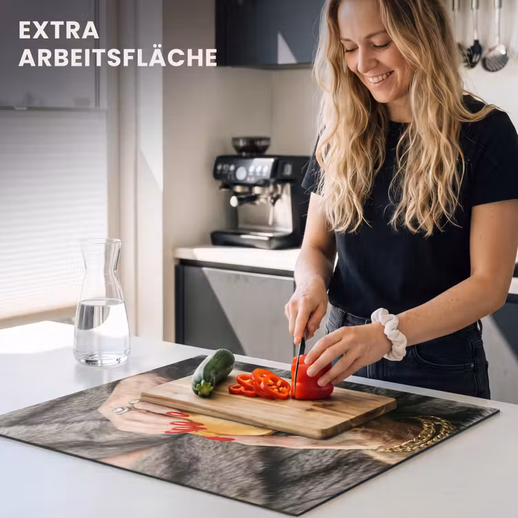 Herdabdeckplatte - Frau - Hamburger - Pelzmantel — 4