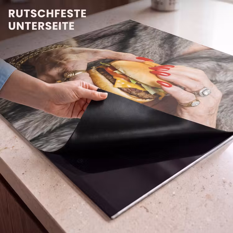 Herdabdeckplatte - Frau - Hamburger - Pelzmantel — 9