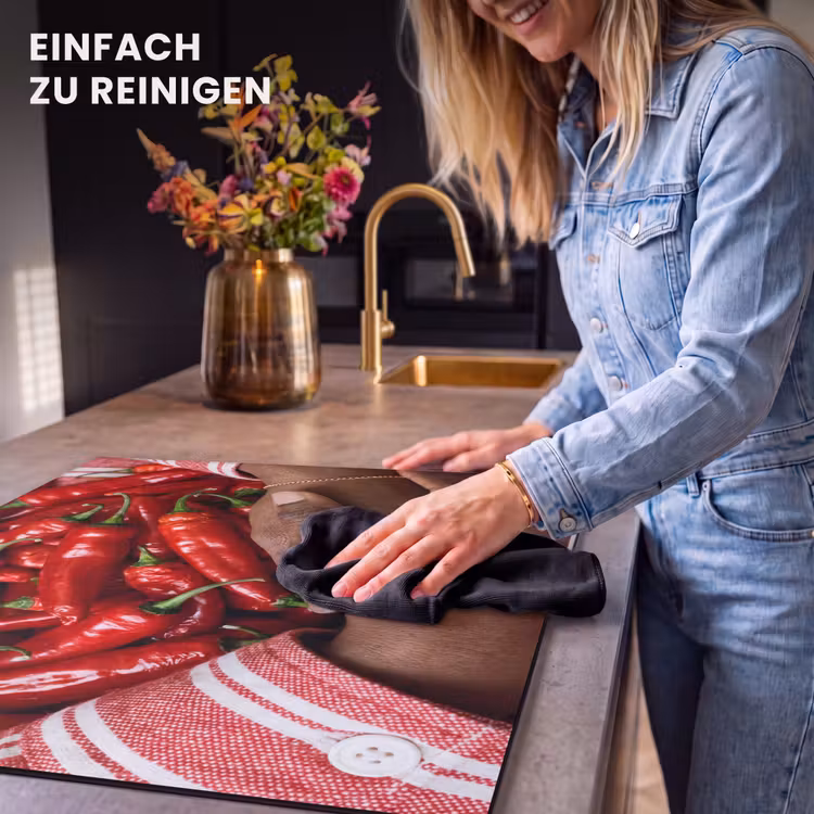 Herdabdeckplatte - Chilischoten – Rot – Hände — 6