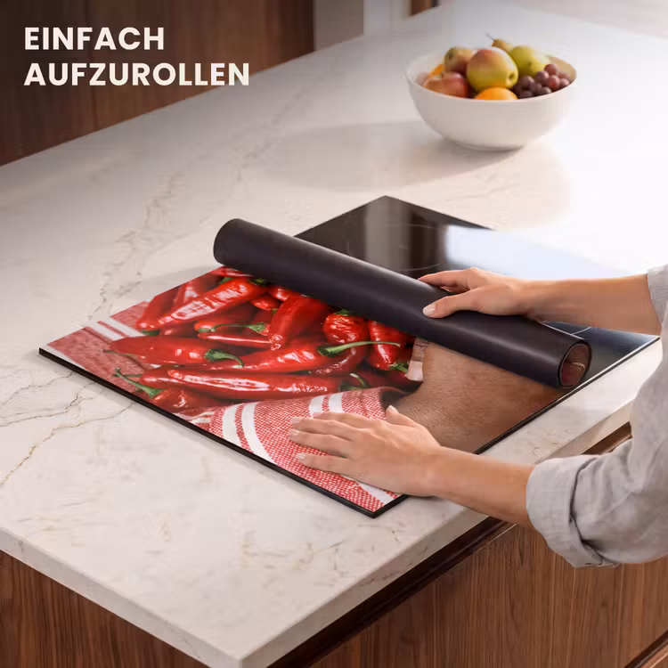 Herdabdeckplatte - Chilischoten – Rot – Hände — 7