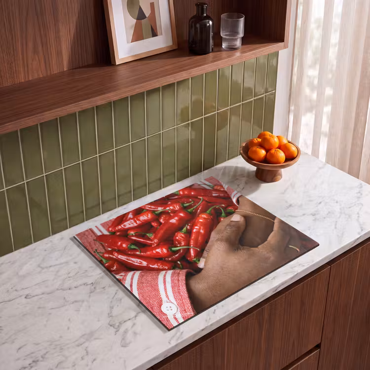 Herdabdeckplatte - Chilischoten – Rot – Hände — 8
