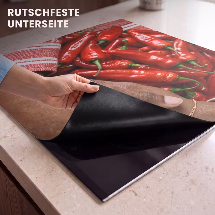 Herdabdeckplatte - Chilischoten – Rot – Hände — 9