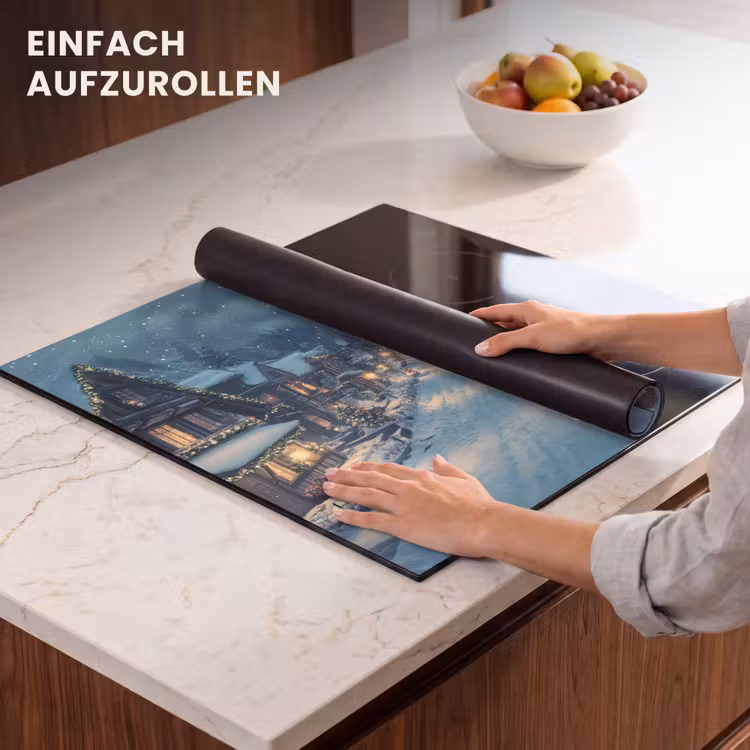 Herdabdeckplatte - Weihnachtsdorf - Weihnachten - Schnee - Winter — 7