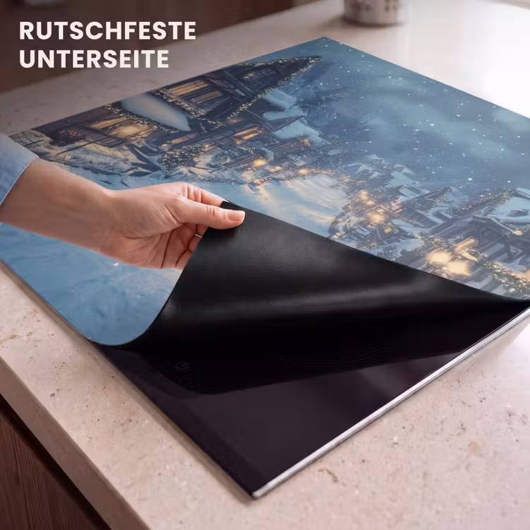 Herdabdeckplatte - Weihnachtsdorf - Weihnachten - Schnee - Winter — 9