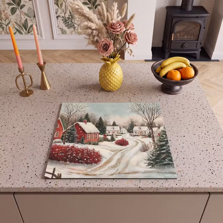 Herdabdeckplatte - Weihnachtsstimmung - Ländlich - Rot — 2