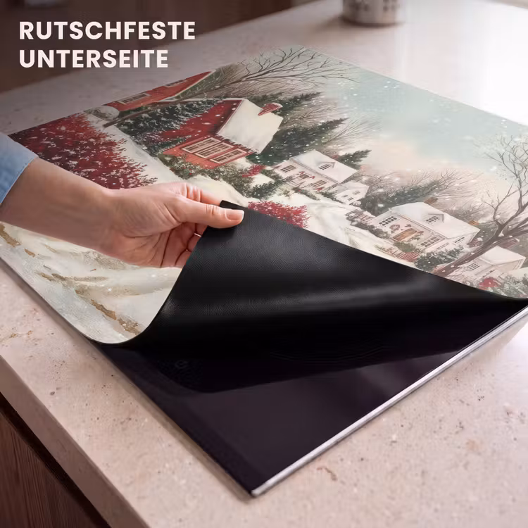 Herdabdeckplatte - Weihnachtsstimmung - Ländlich - Rot — 9