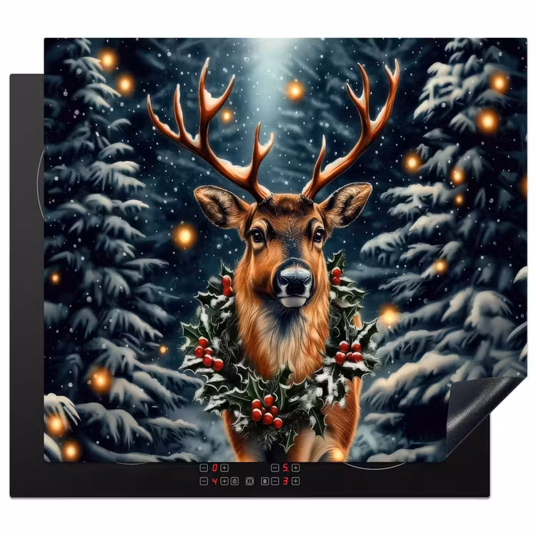 Herdabdeckplatte - Weihnachten - Magie - Wald - Farbenfroh — 1