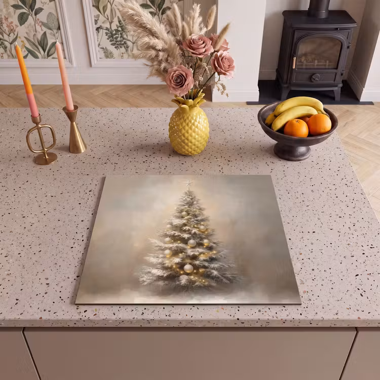 Herdabdeckplatte - Weihnachten - Weihnachtsbaum - Schnee - Kunst — 2