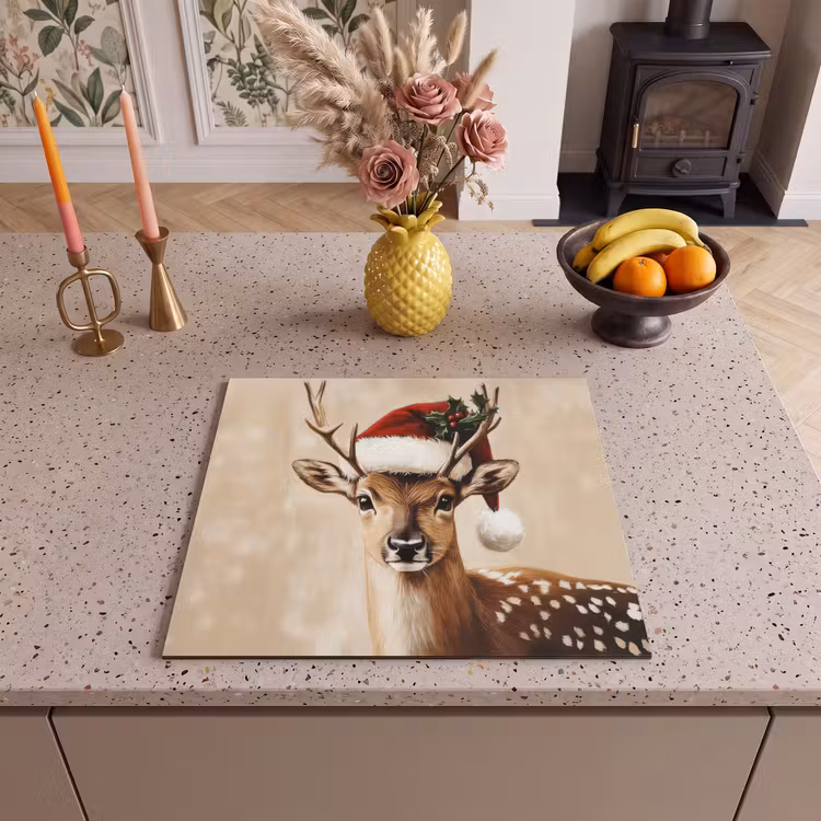 Herdabdeckplatte - Weihnachten - Hirsch - Geweih - Rot — 2