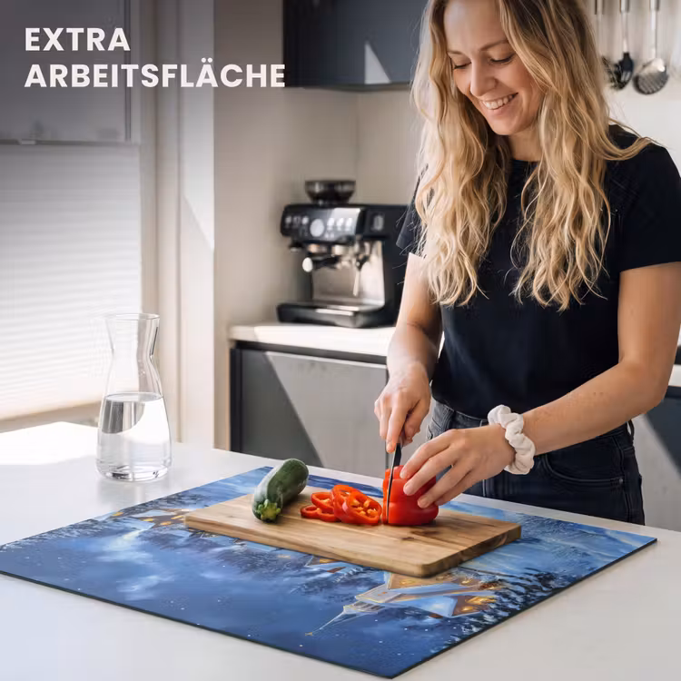 Herdabdeckplatte - Winterabend - Weihnachtsdorf - Dunkelheit — 4