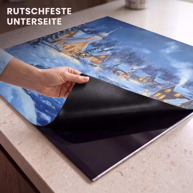 Herdabdeckplatte - Winterabend - Weihnachtsdorf - Dunkelheit — 9