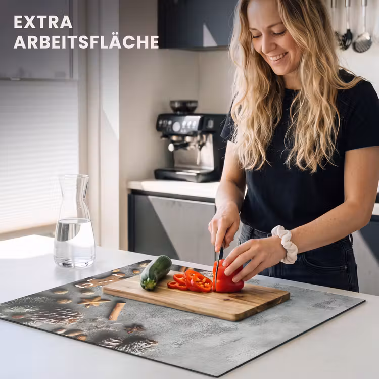 Herdabdeckplatte - Weihnachten - Backen - Grau - Ländlich — 4