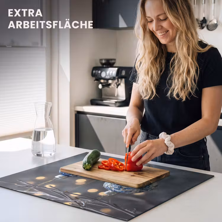 Herdabdeckplatte - Weihnachtskugel - Dekoriert - Blau — 4