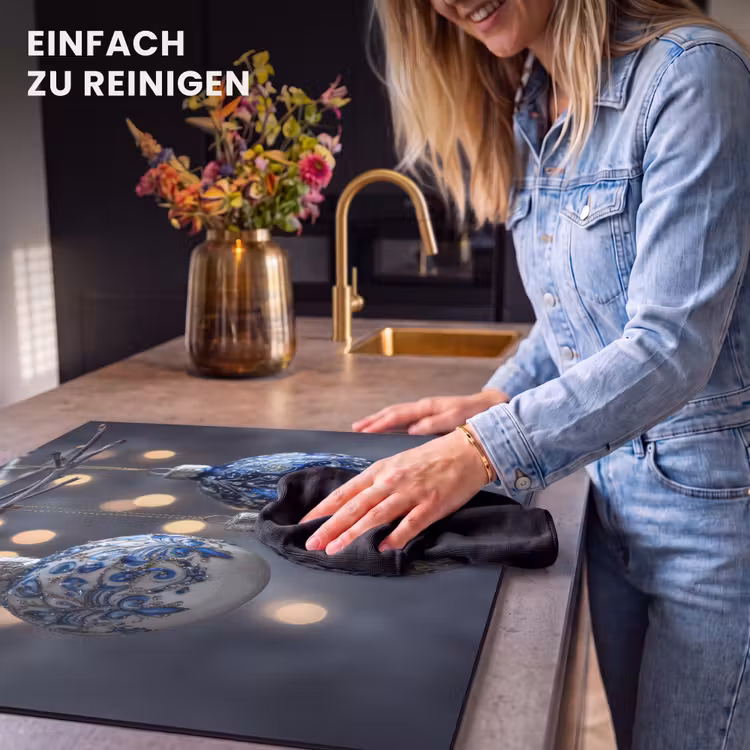Herdabdeckplatte - Weihnachtskugel - Dekoriert - Blau — 6