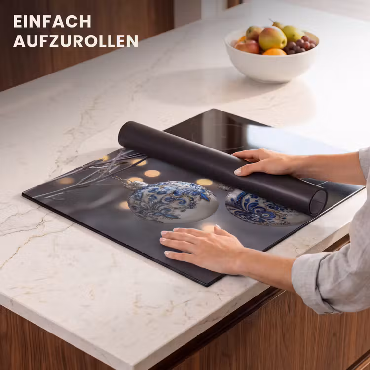 Herdabdeckplatte - Weihnachtskugel - Dekoriert - Blau — 7
