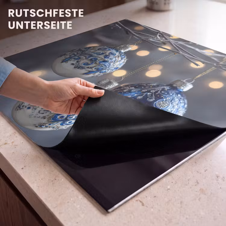 Herdabdeckplatte - Weihnachtskugel - Dekoriert - Blau — 9