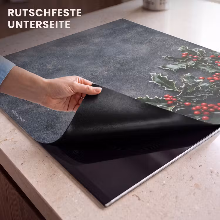 Herdabdeckplatte - Winter - Stechpalme - Weihnachten - Beton — 9