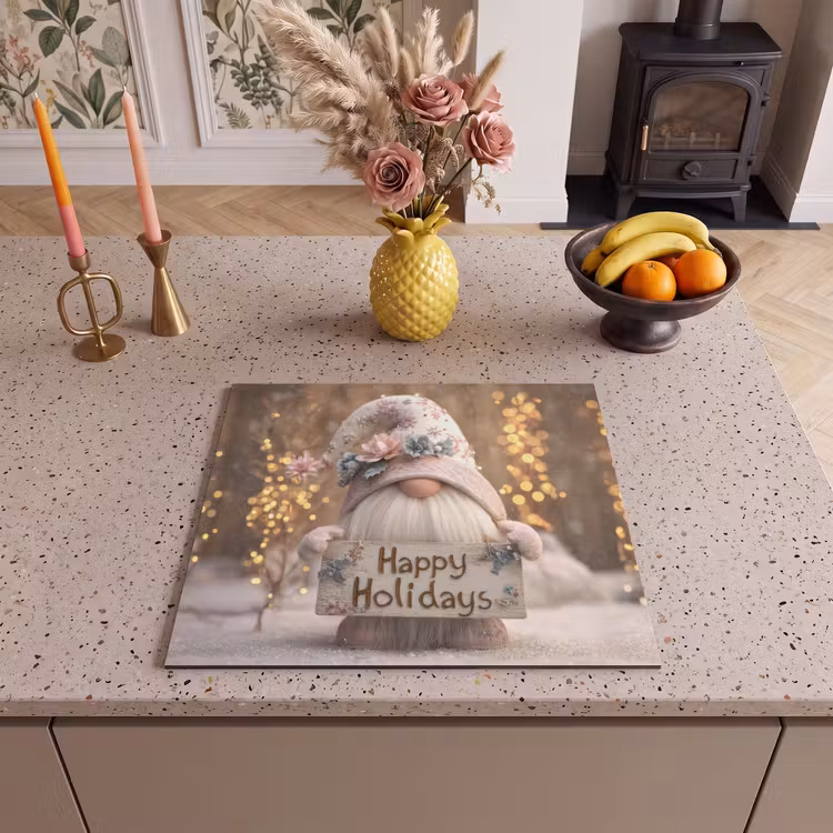 Herdabdeckplatte - Weihnachten - Wichtel - Teller - Bunt — 2