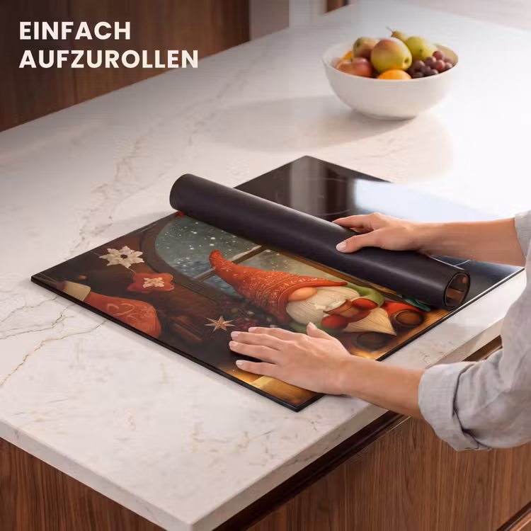 Herdabdeckplatte - Wichtel - Weihnachten - Fenster - Farbenfroh — 7
