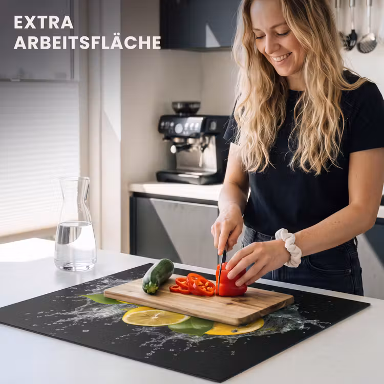 Herdabdeckplatte - Zitrone - Obst - Gelb - Schwarz — 4