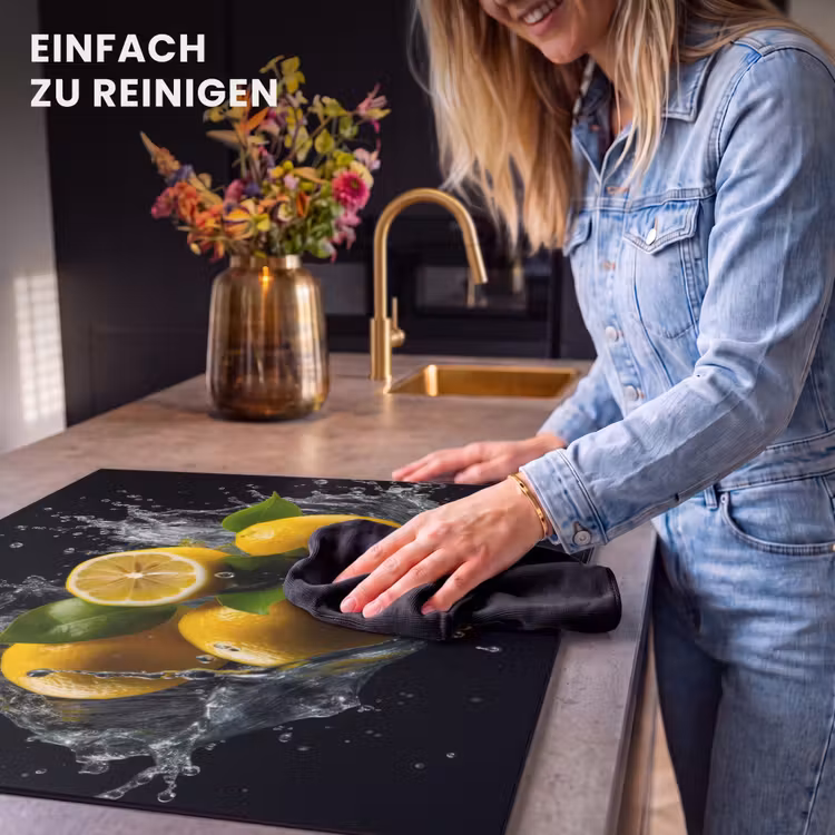 Herdabdeckplatte - Zitrone - Obst - Gelb - Schwarz — 6